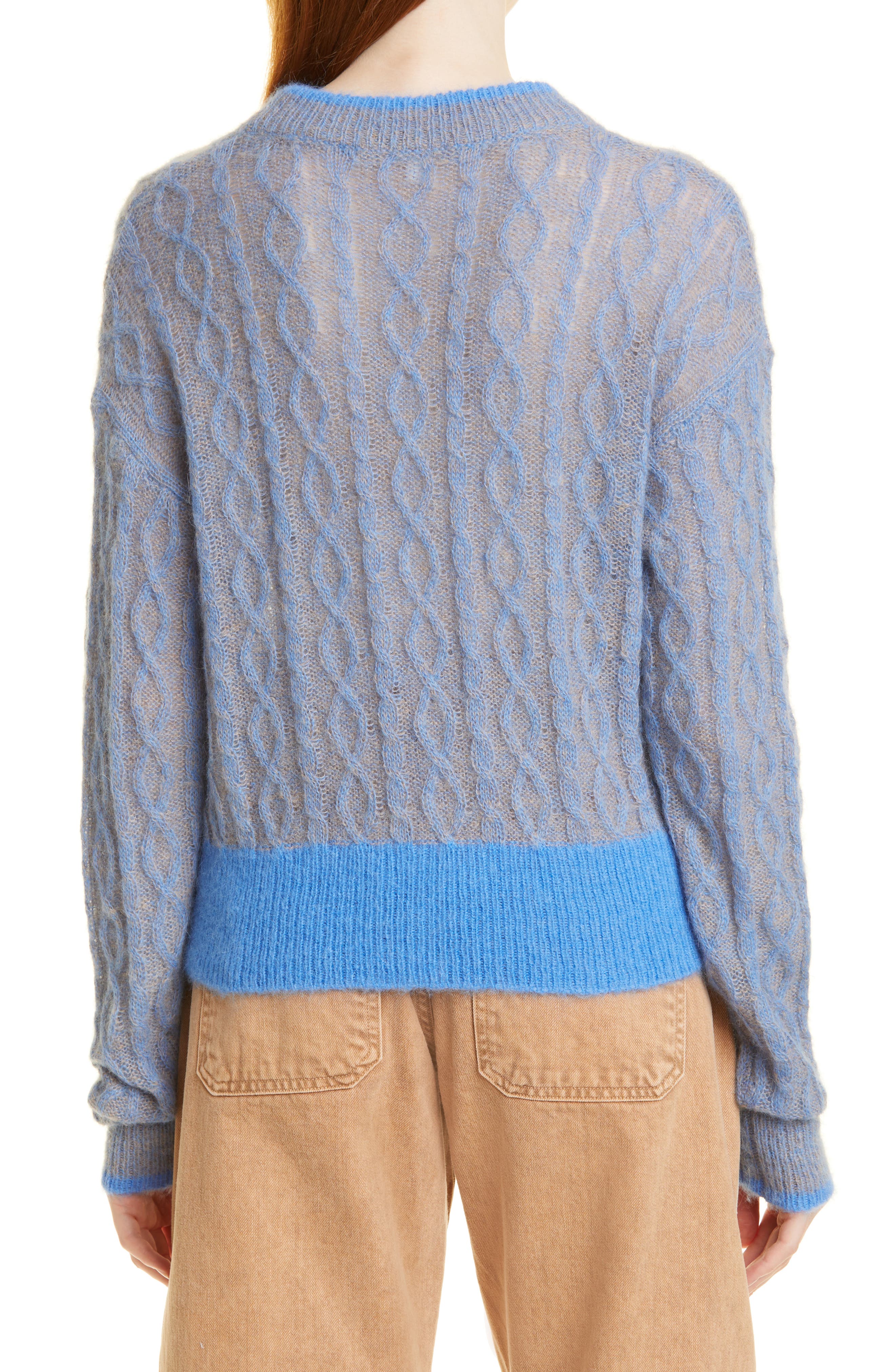 Veronica Beard Riola Mohair & Alpaca Cable Crewneck Sweater (Women ...