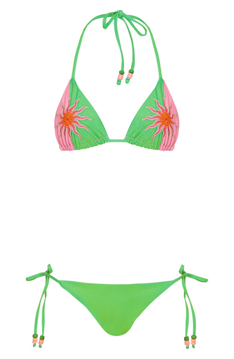 Maaji Sundream Sunning Reversible Bikini Bottoms, Alternate, color, Open Green