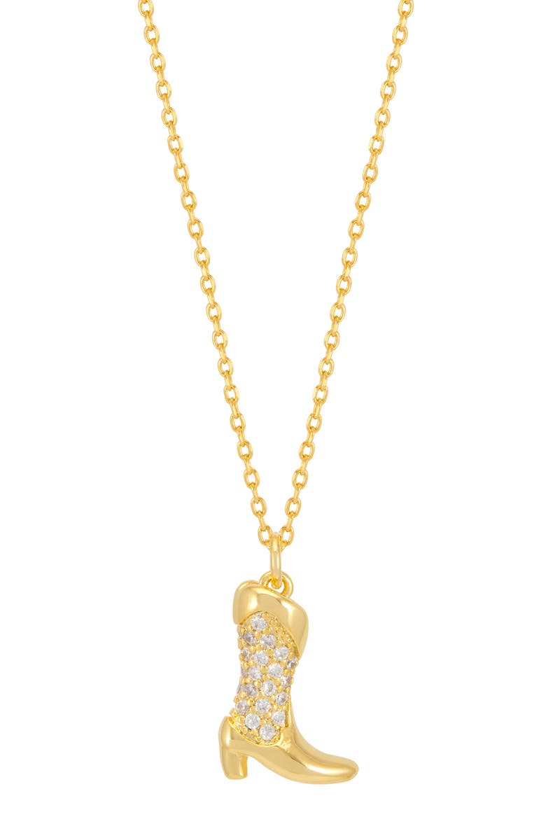 Cowboy Boot Pavé Pendent Necklacennn, Main, color, SILVER/ GOLD