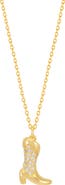 Estella Bartlett Cowboy Boot Pavé Pendent Necklacennn