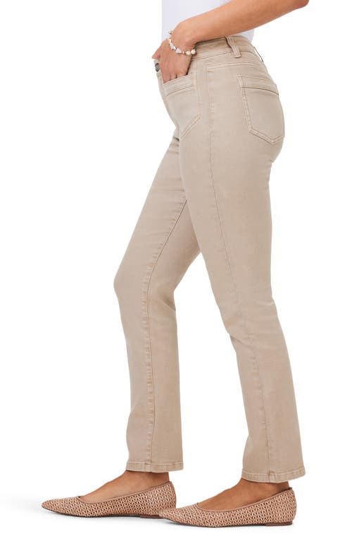 Nic + Zoe Mid Rise Straight Pocket Jeans In Beige In Brown