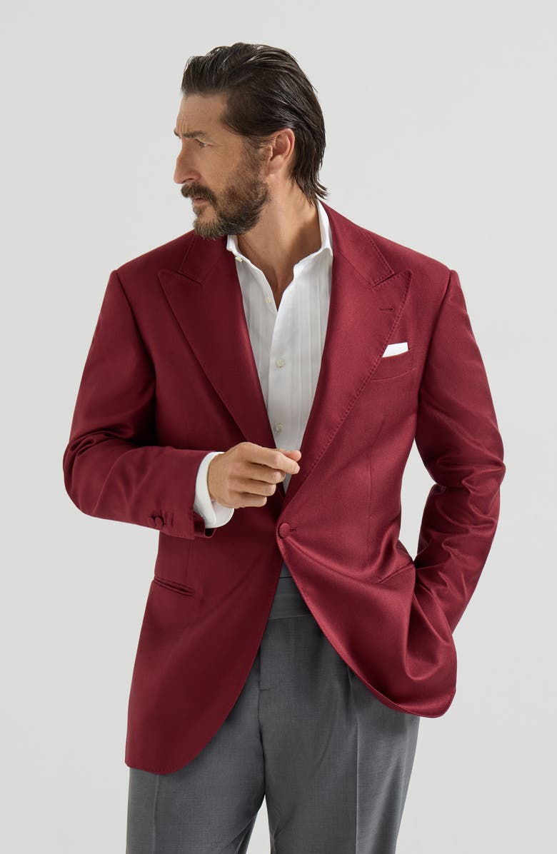 Brunello Cucinelli Tuxedo jacket, Main, color, Cherry