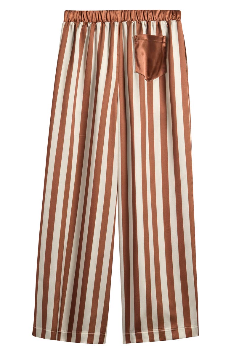 Good Luck Girl Kids' Stripe Pull-On Satin Pants, Alternate, color, Caramel
