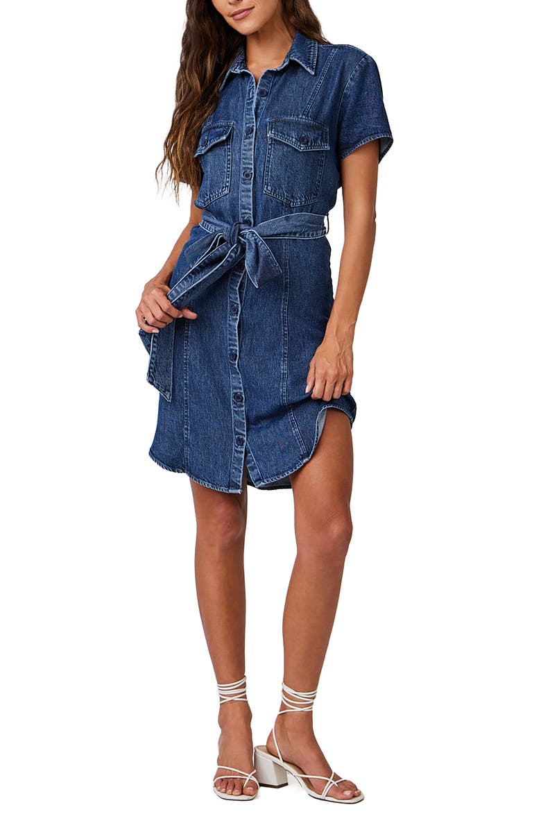 Bella Dahl Short Sleeve Denim Shirtdress, Alternate, color,