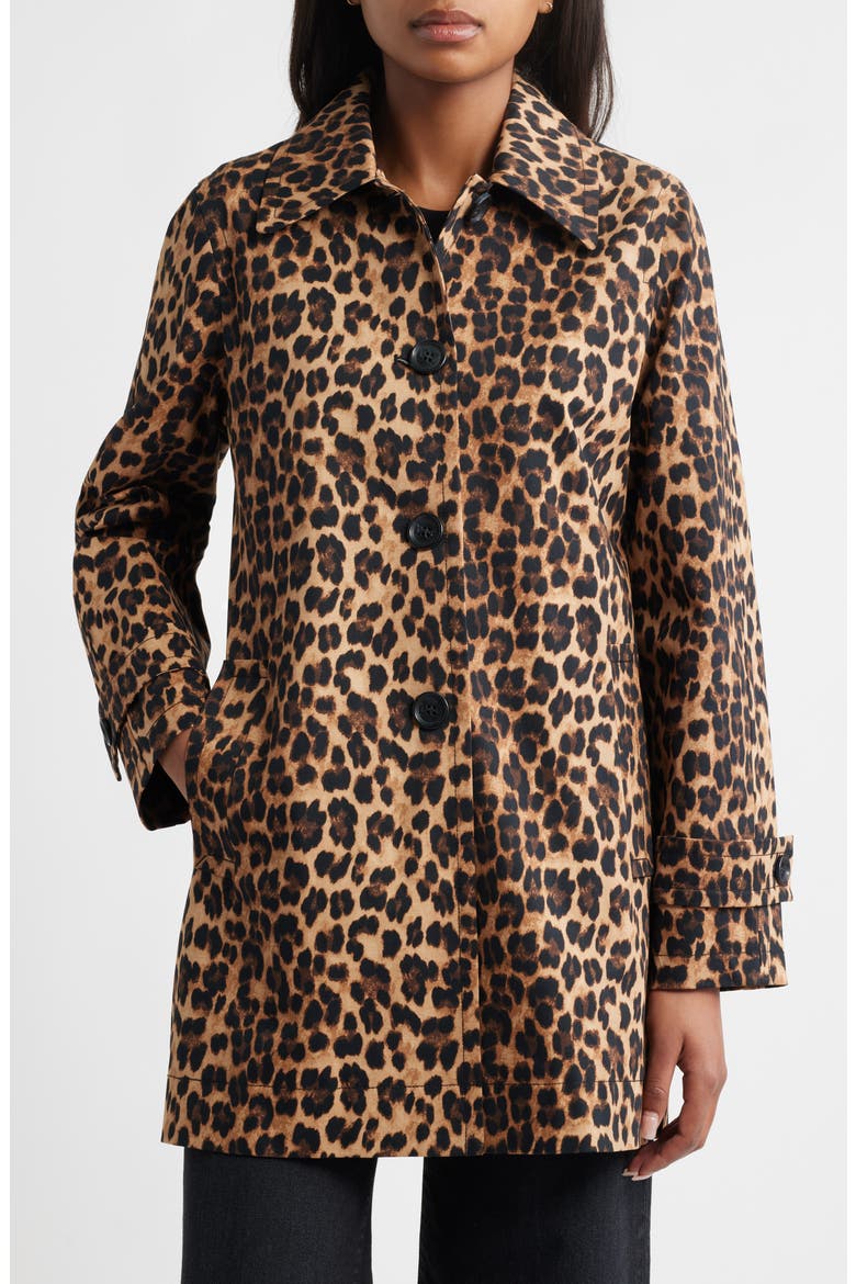 Leopard Print Water Repellent Rain Jacket (Women) | Nordstrom