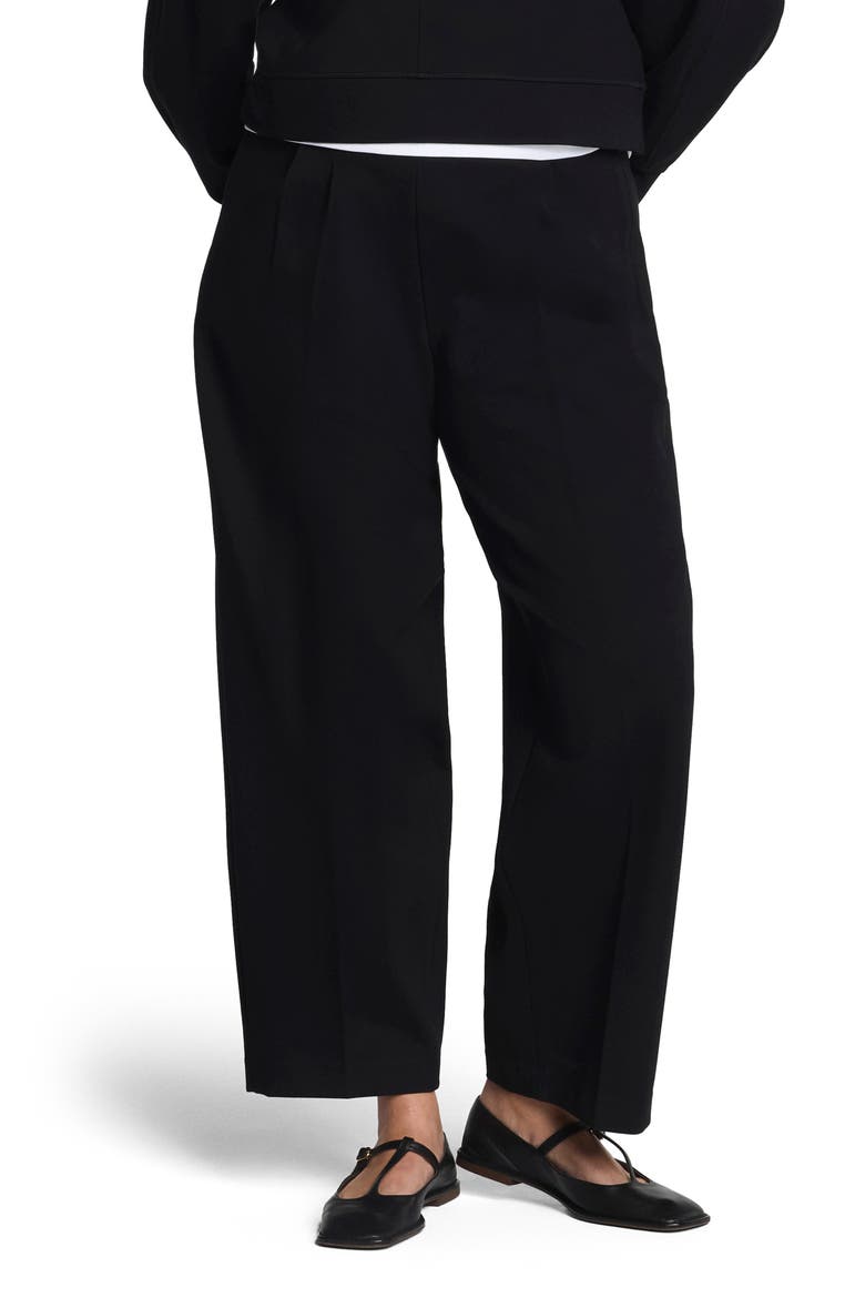 Ponte Pleat Tapered Pants, Main, color, CLASSIC BLACK