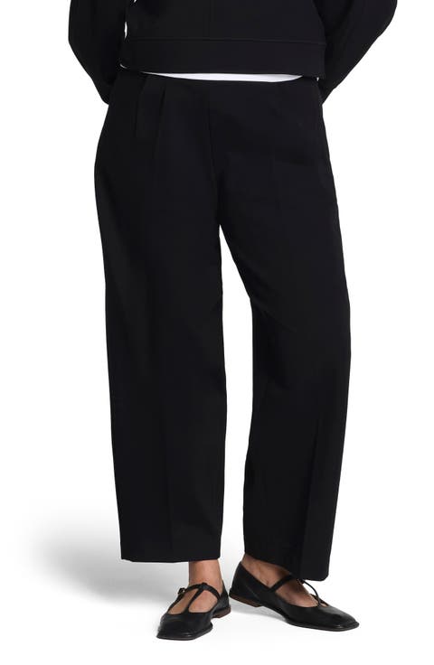 Ponte Pleat Tapered Pants (Plus)