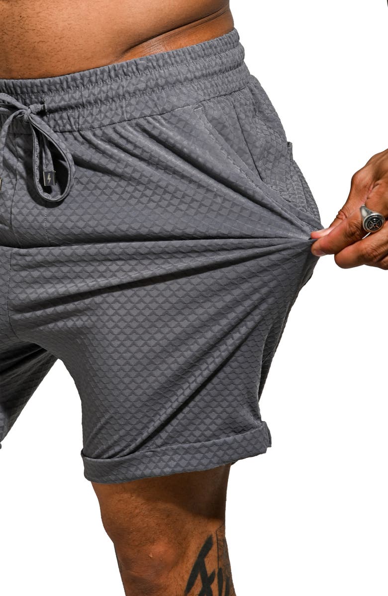 Maceoo Athgainsboro Cotton Blend Drawstring Shorts, Alternate, color, Grey