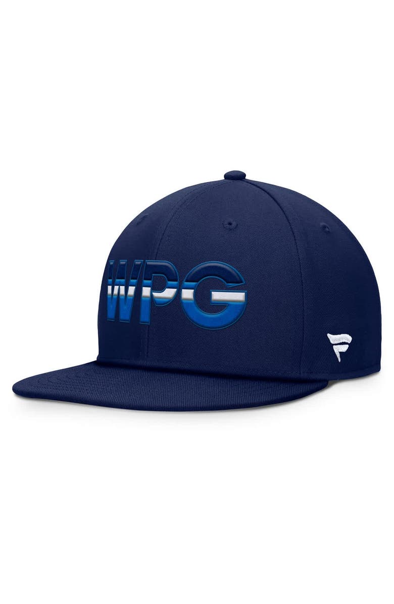 FANATICS Men's Fanatics Navy Winnipeg Jets Authentic Pro Rink Snapback Hat, Main, color, Navy