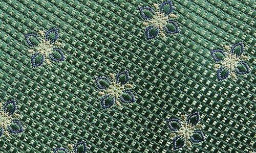 Duchamp Flower Silk Tie In Green