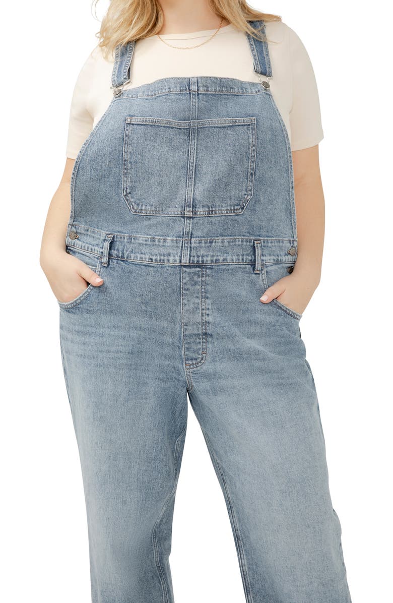 Silver Jeans Co. Straight Leg Denim Overalls, Alternate, color, 