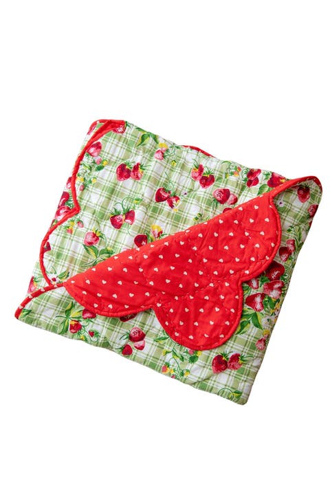 Strawberry Gingham Throw