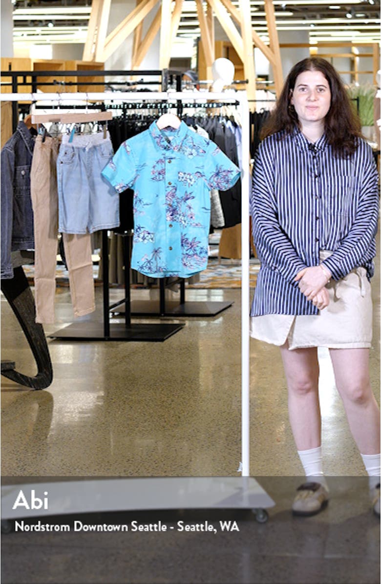 Kids' Apero Classic Short Sleeve Cotton Button-Up Shirt, sales video thumbnail