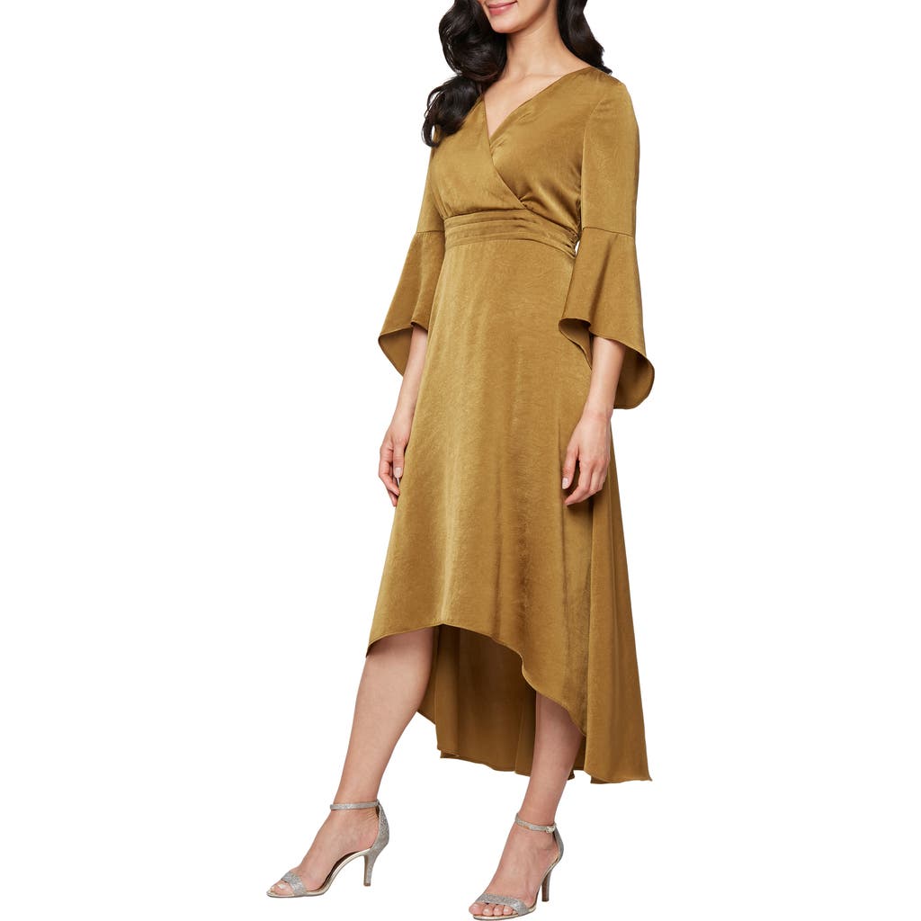 Sl Fashions Bell Sleeve Maxi Dress In Green