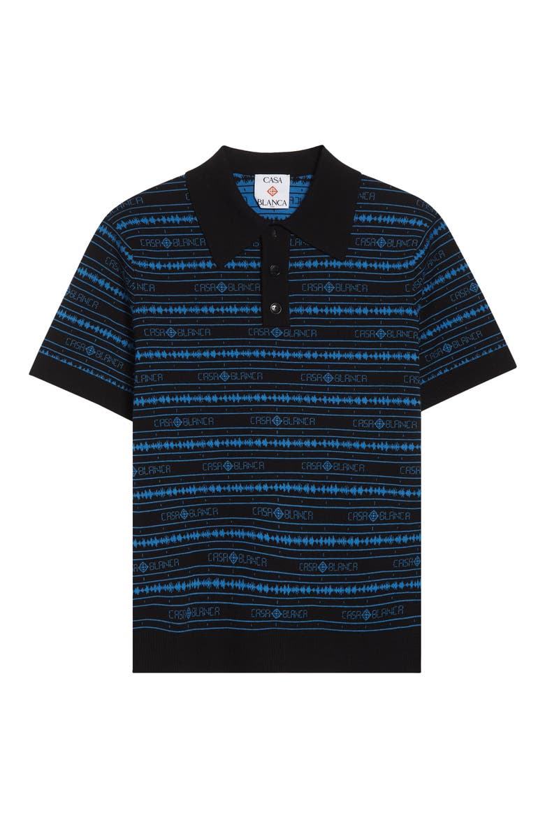 Sound Wave Logo Jacquard Wool Polo, Alternate, color, SOUND WAVE