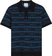 Casablanca Sound Wave Logo Jacquard Wool Polo