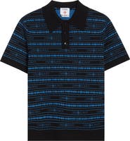 Casablanca Sound Wave Logo Jacquard Wool Polo
