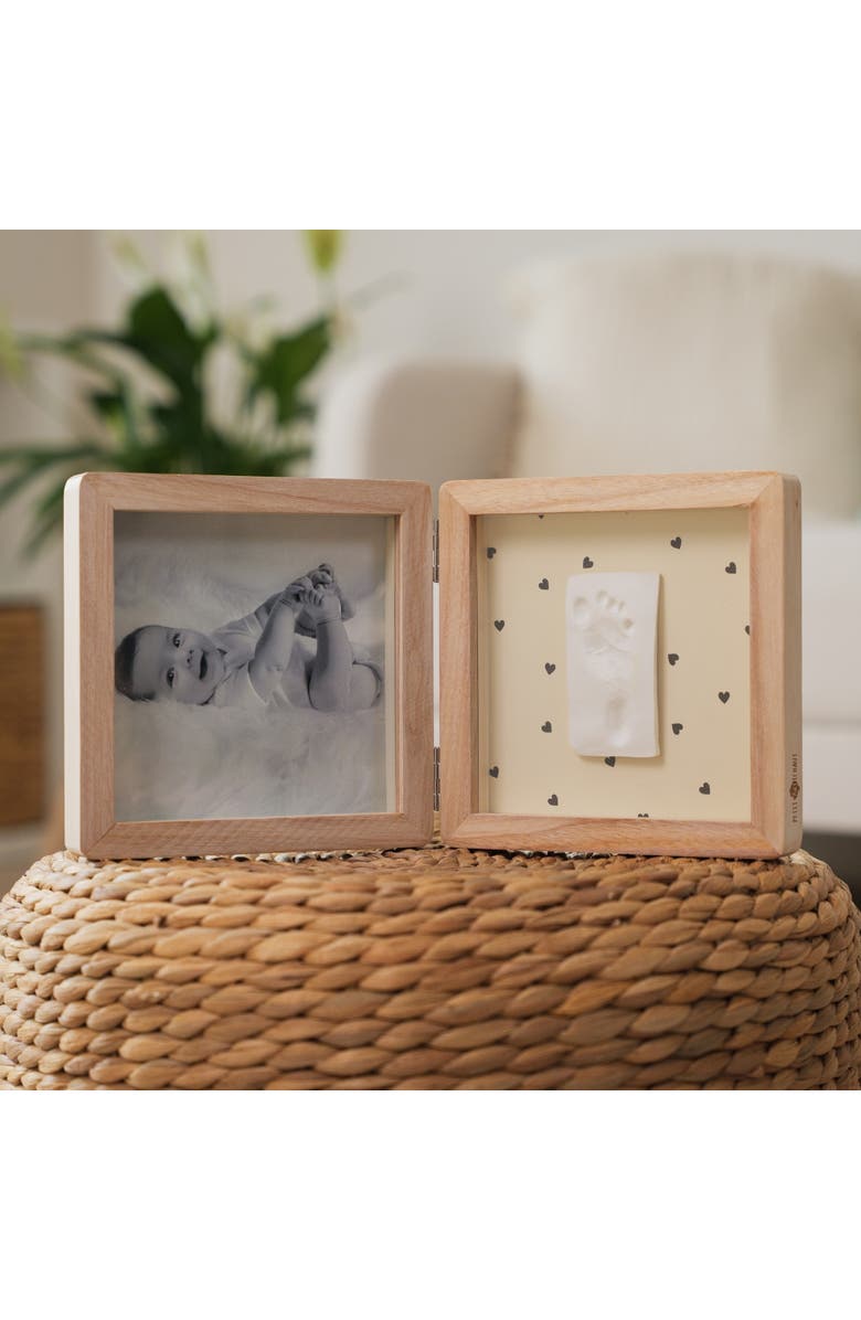 Petit Artichaut Double Frame - Baby Print & Photo Frame, Keepsake Gift, Alternate, color, Pretty Hearts
