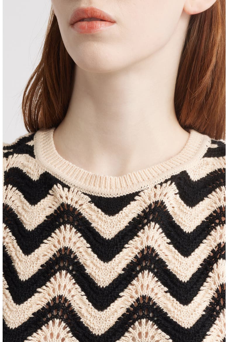 Kayla Chevron Open Stitch Cotton Sweater Tank, Alternate, color, SAND DOLLAR MULTI