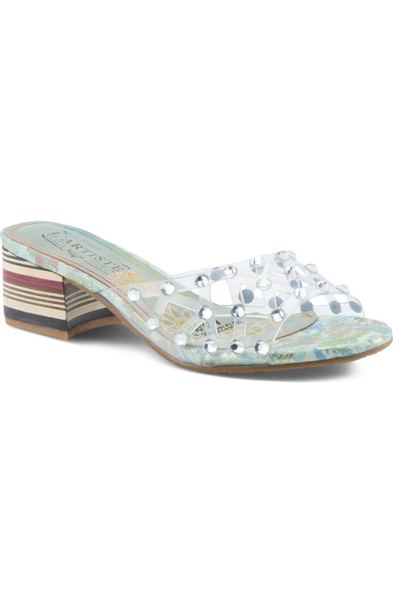 L'Artiste by Spring Step Ontherox Embellished Sandal, Main, color, Mint Green Multi