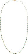 BY ADINA EDEN Extra Long Colored Bead Chain W/ Gold Necklace