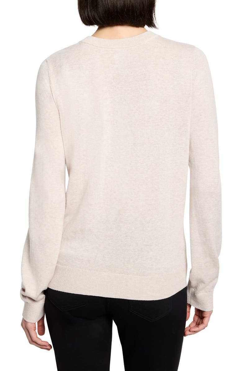 NIC+ZOE Pure Cotton Crewneck Sweater, Alternate, color, Sugar Cookie