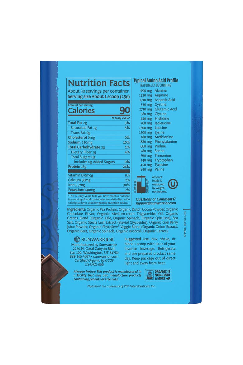 Organic Warrior Blend+ Greens Protein Powder, 750gm, Alternate, color, Chocolate