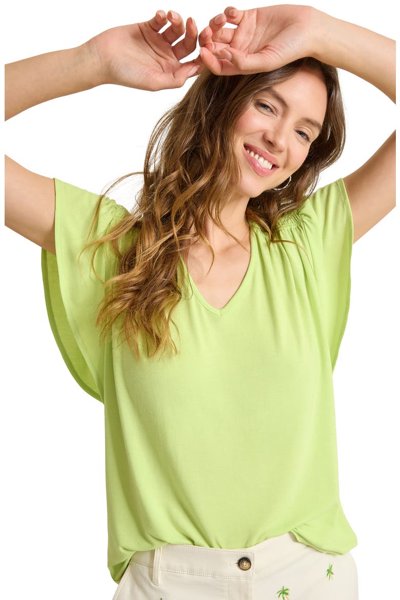 Kauai Flutter Sleeve T-Shirt, Alternate, color, LETTUCE GREEN