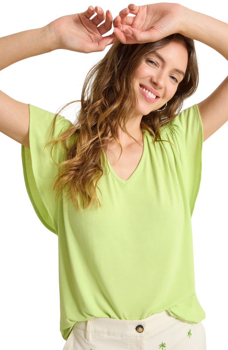 Tommy Bahama Kauai Flutter Sleeve T-Shirt, Alternate, color, Lettuce Green