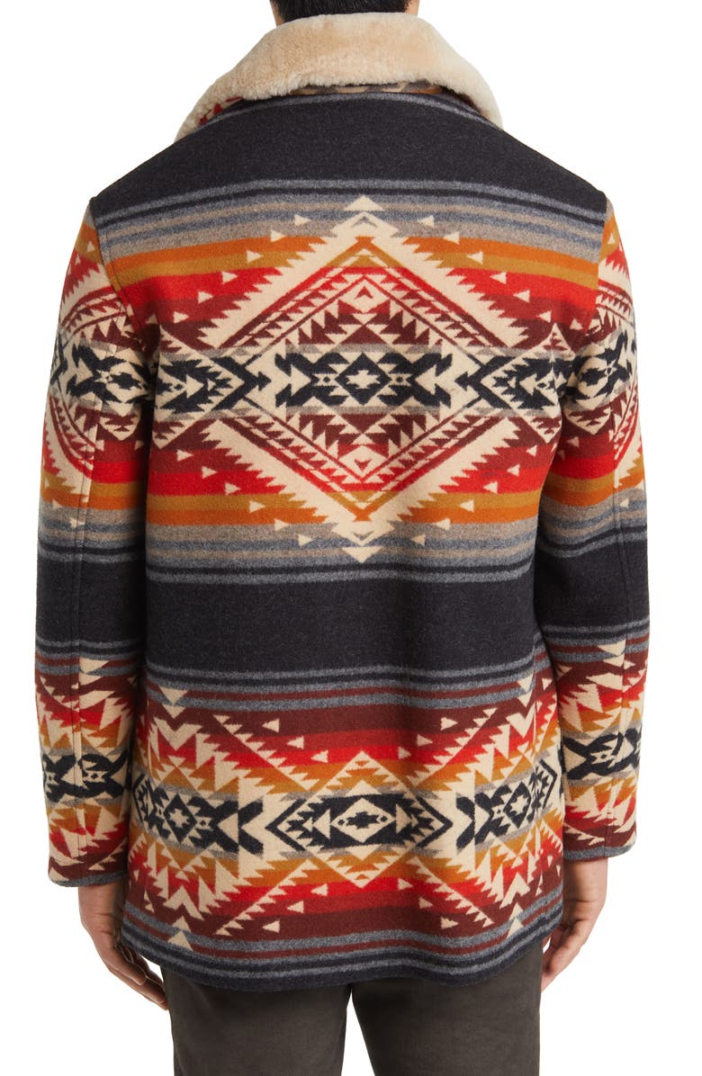 Pendleton Brownsville Wool & Cotton Coat with Genuine Shearling Collar, Alternate, color,