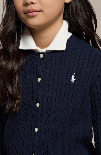 Kids' Cable Knit Cotton Cardigan