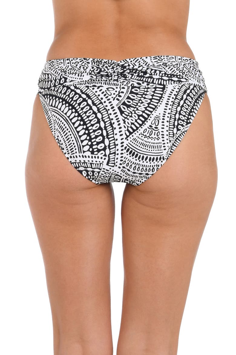 Dream Catcher Shirred Band Hipster Bikini Bottoms, Alternate, color, IVORY