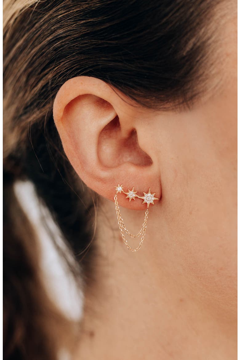 Morgan North Star Drop Earrings, Alternate, color, GOLD RIGHT