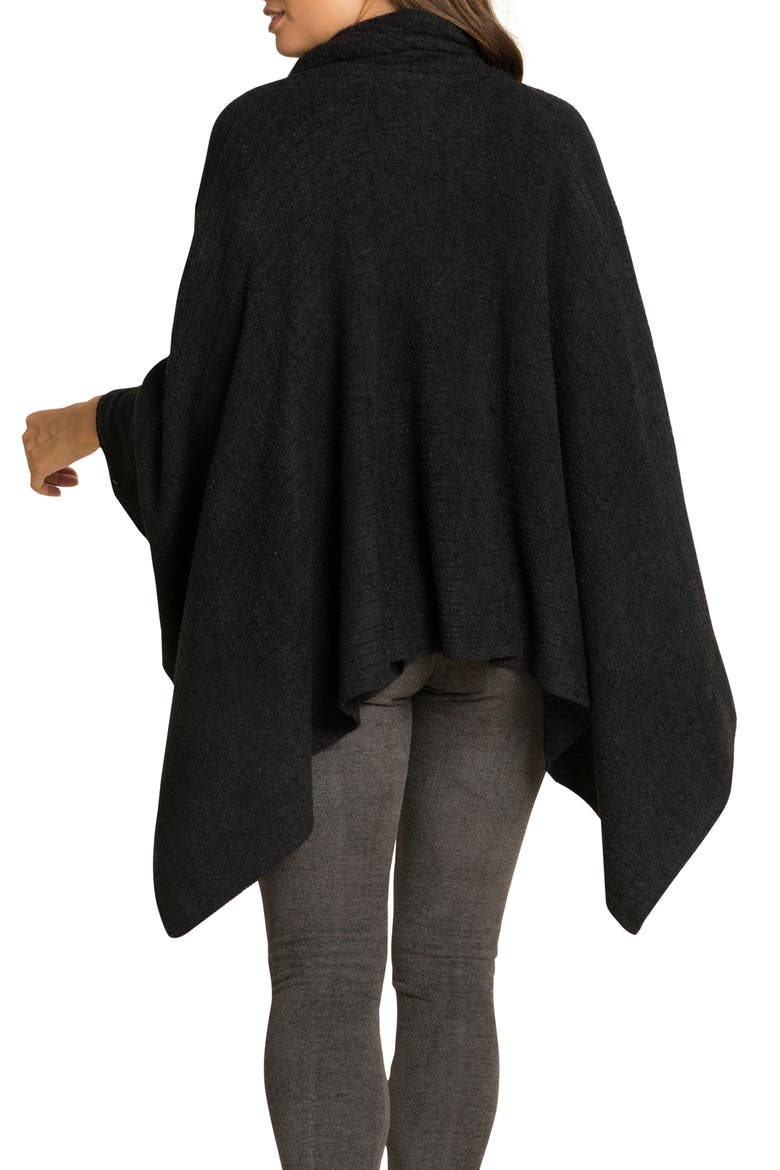 CozyChic Lite® Ribbed Travel Wrap, Alternate, color, BLACK
