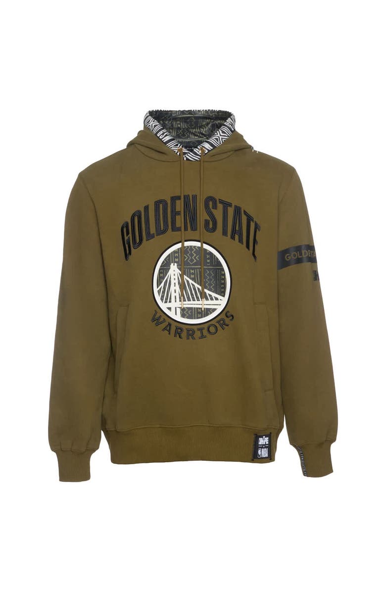 Two Hype Men's NBA x Two Hype  Olive Golden State Warriors Culture & Hoops Collection Premium Pullover Hoodie, Alternate, color, 