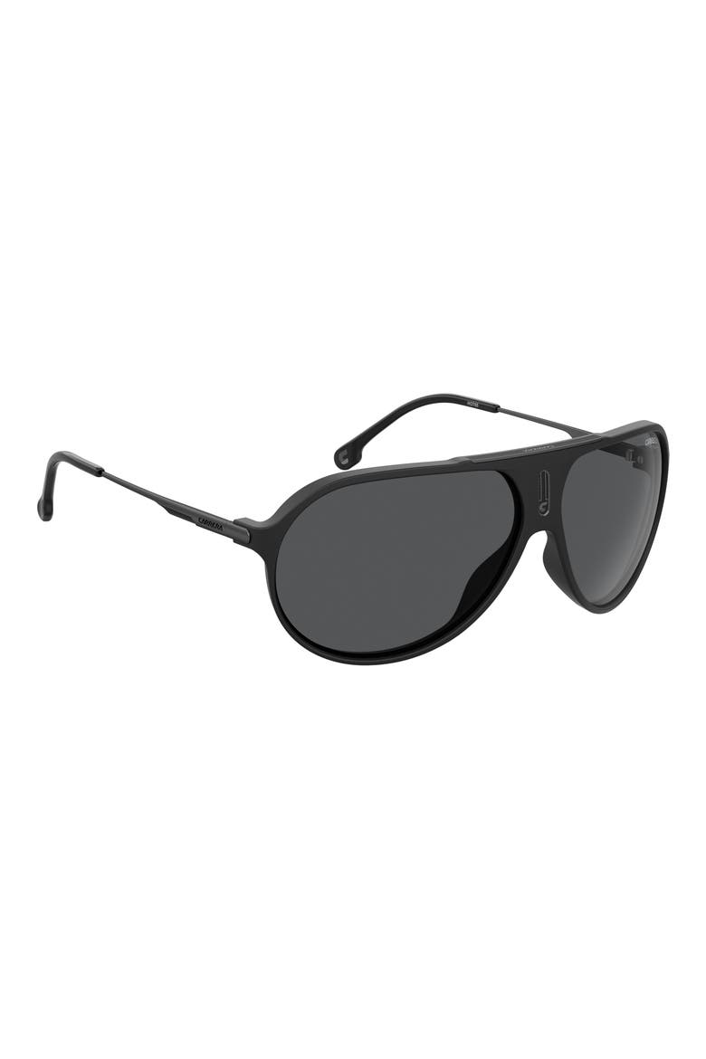 Hot65 63mm Polarized Aviator Sunglasses, Alternate, color, MATTE BLACK/ GRAY PZ
