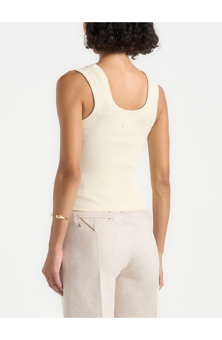 Manière De Voir Liane Scoop Neck Ribbed Vest, Alternate, color, Cream
