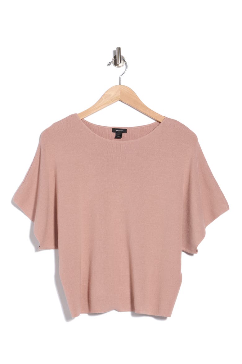 Short Sleeve Crop Sweater, Alternate, color, FAWN