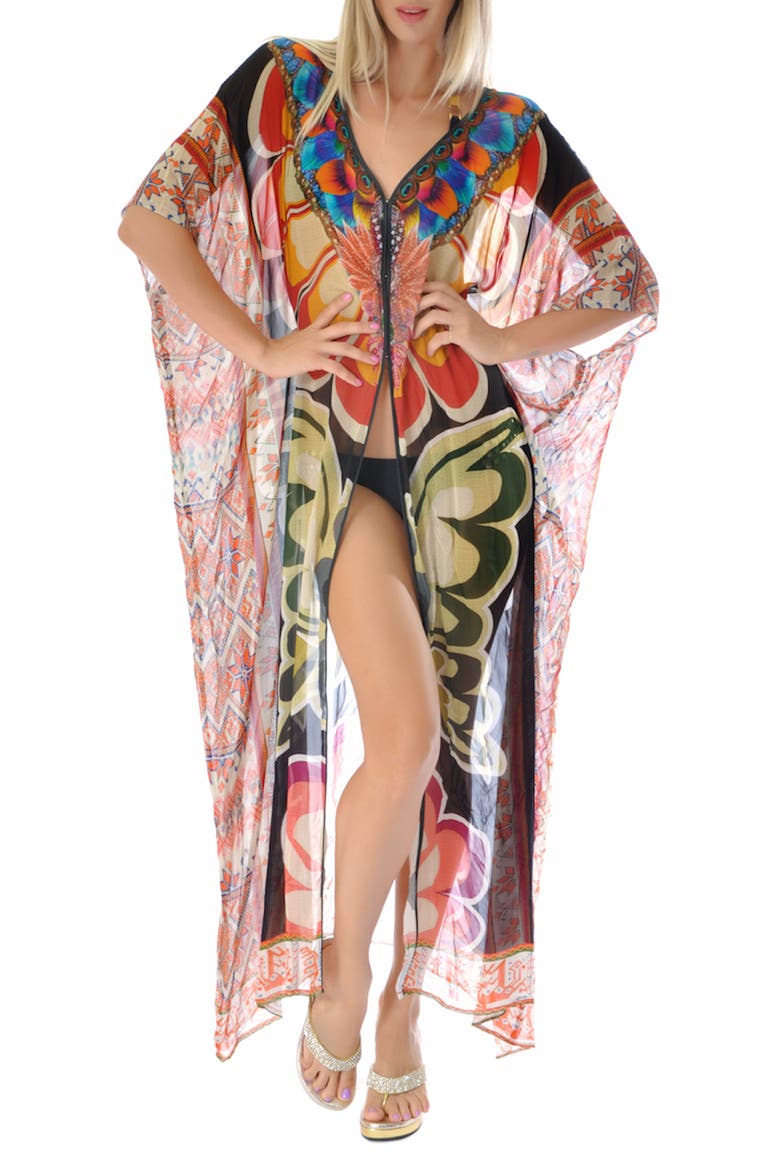 Print Cover-Up Duster, Main, color, METTALIC