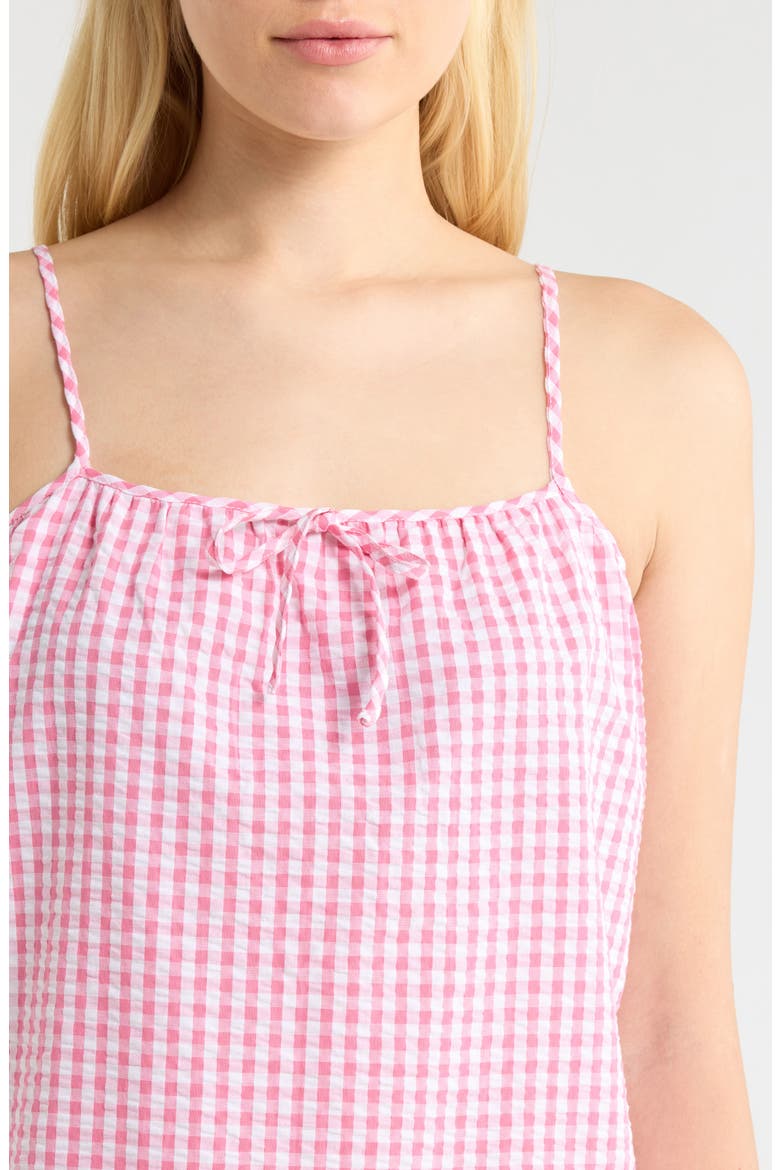 Gingham Seersucker Chemise, Alternate, color, PINK COMBO
