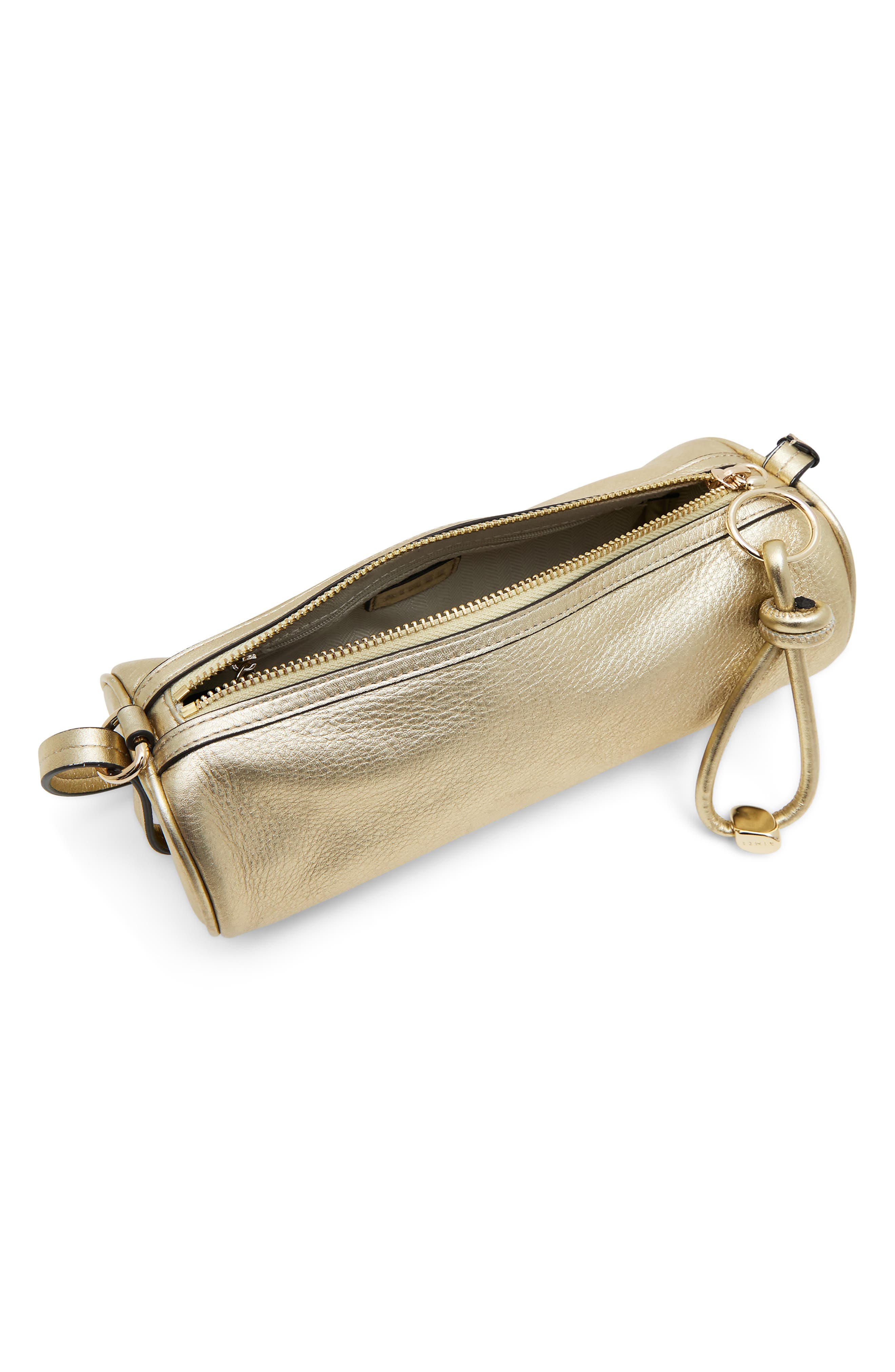 The Skipper Barrel Leather Shoulder Bag, Alternate, color, WARM CHAMPAGNE
