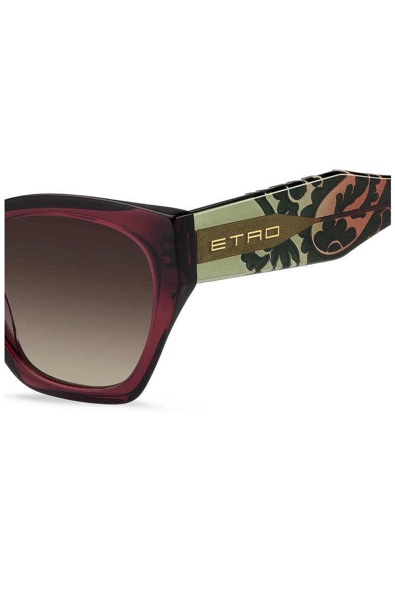55mm Rectangular Cat Eye Sunglasses, Alternate, color, BURGUNDY GREEN/ BROWN SF
