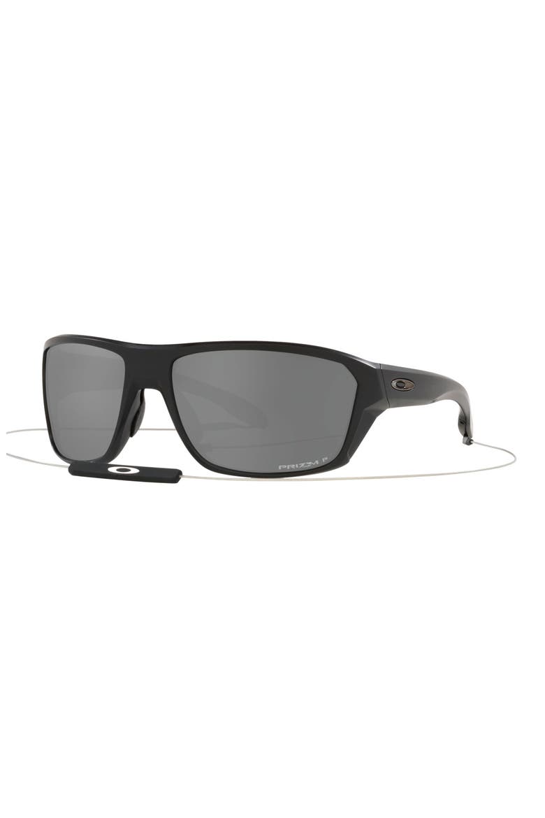 Split Shot 64mm Polarized Oversize Sunglasses, Alternate, color, MATTE BLACK/ PRIZM BLACK