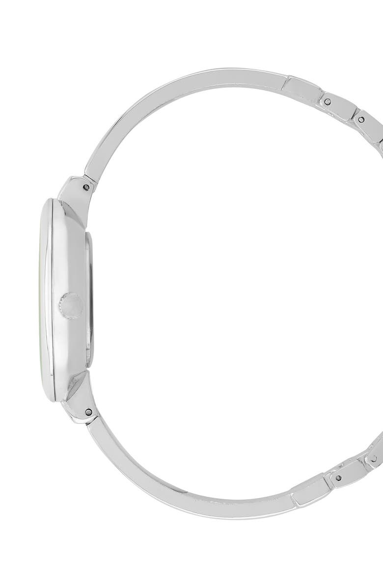 BCBG Crystal Dial Bracelet Watch, 32mm, Alternate, color, Silver