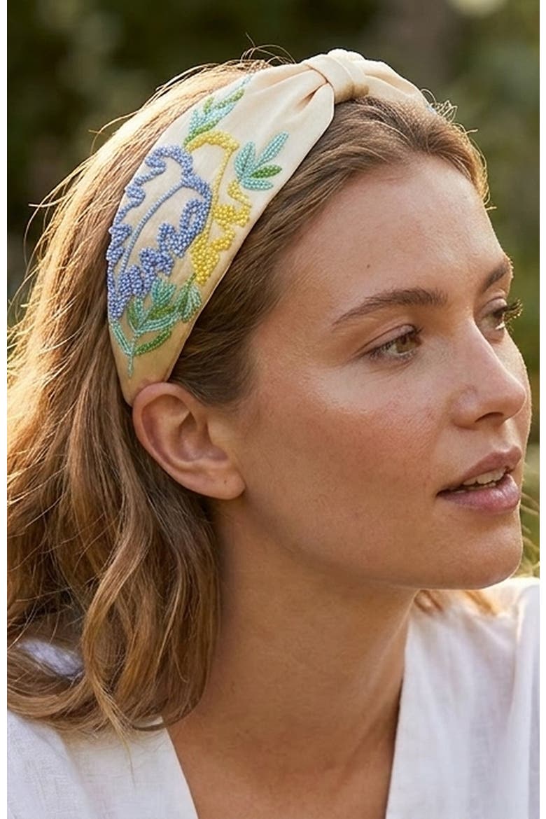 Summer Leaf Knotted Headband, Alternate, color, Yellow