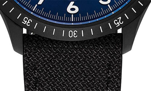 Vincero Altitude Chronograph Fabric Strap Watch, 43mm In Matte Black/cobalt