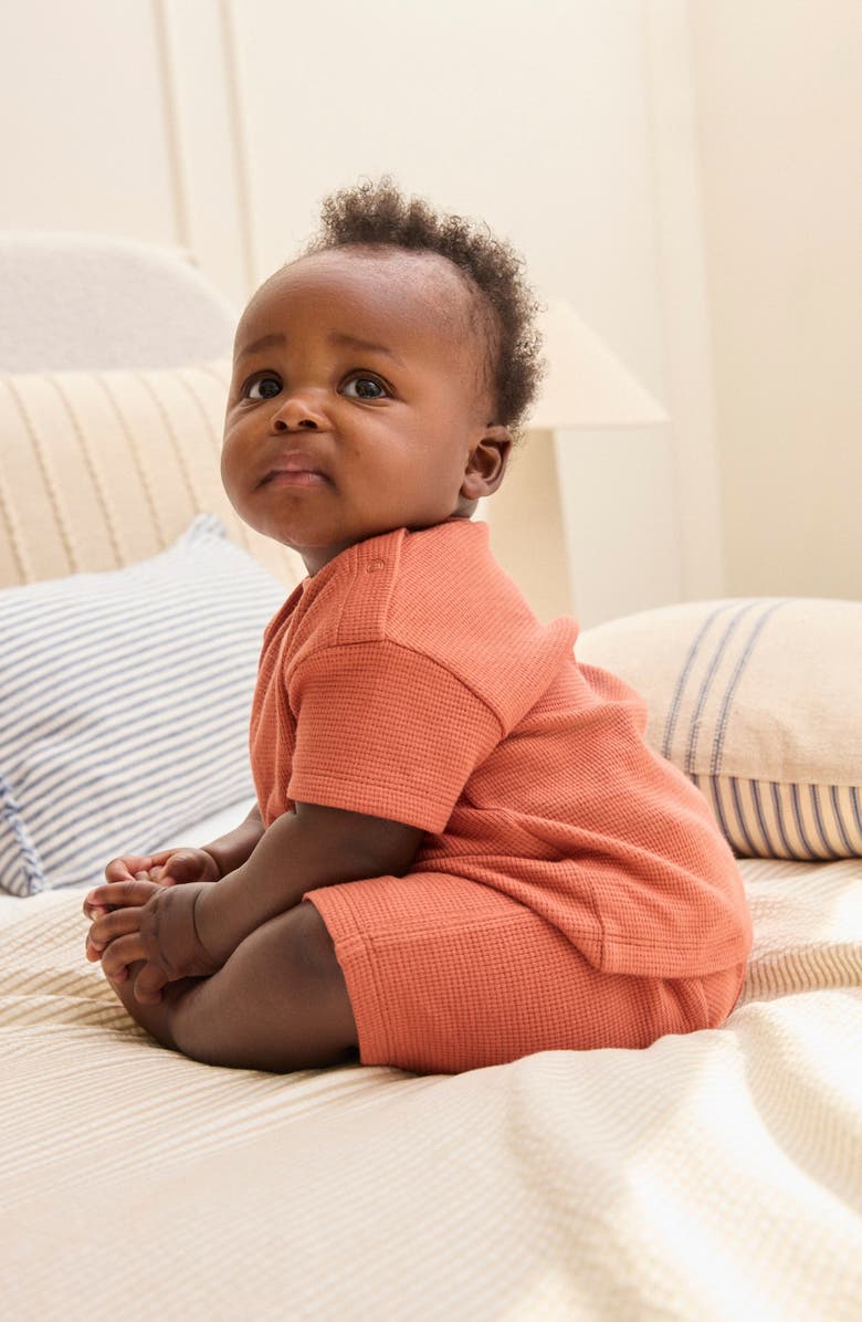 NEXT Waffle Knit T-Shirt & Shorts Set, Alternate, color, Brown