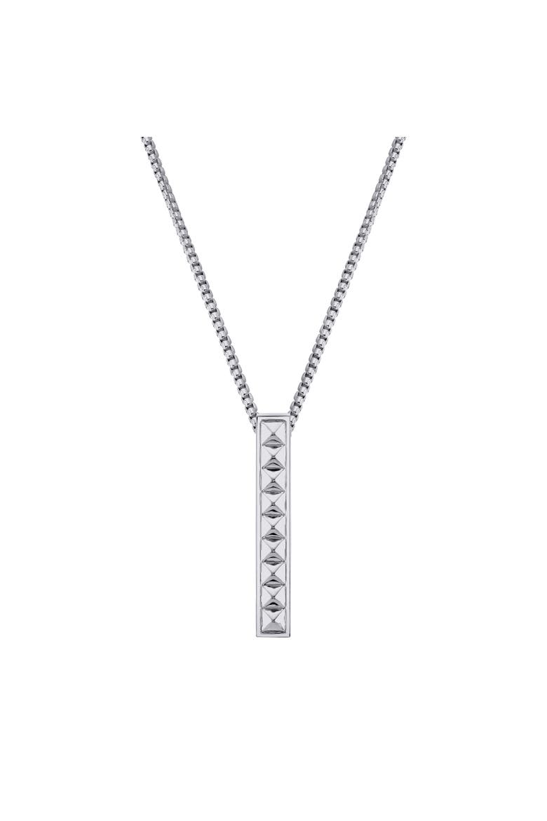 Men's Tetra Pillar Necklace Pendant, Alternate, color, Silver