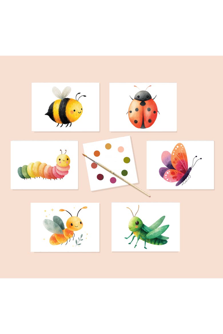 Garden Friends Watercolor Postcard Kit, Alternate, color, Multicolor