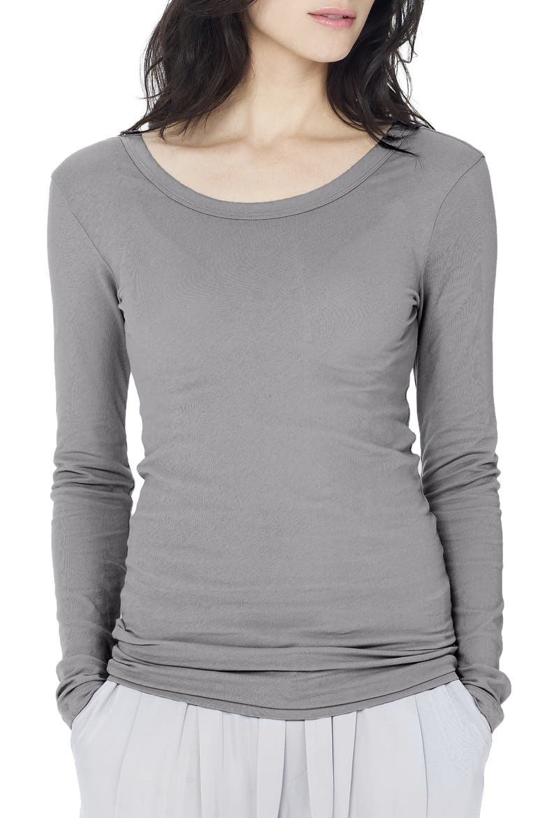 'Ballet' Long Sleeve Tee, Main, color, SILVER FOX PIGMENT